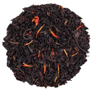 thé noir de ceylan à la cerise avec des pétales de fleurs de carthame